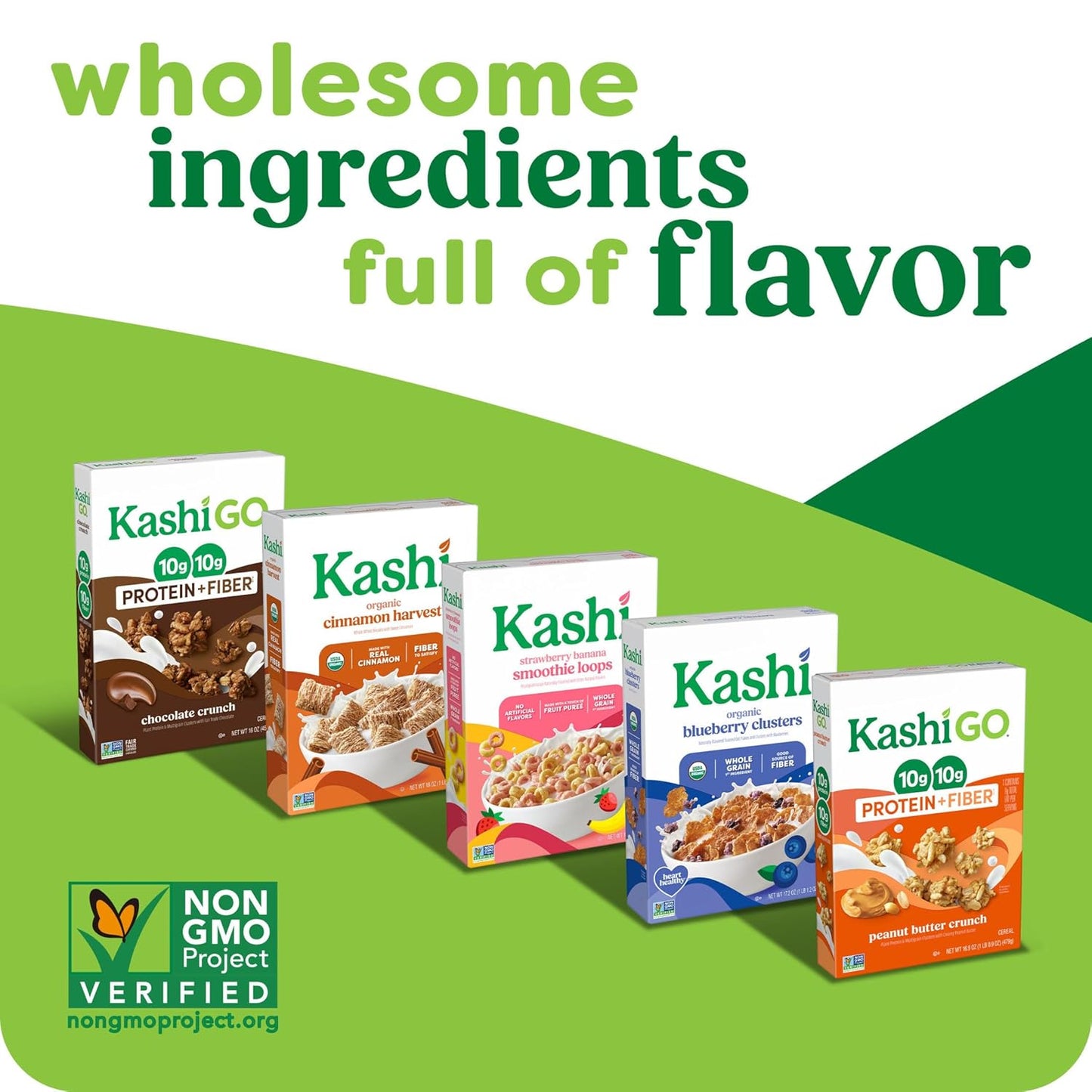 Kashi GO Protein Cereal – Nutritious Family Breakfast for Kids and Parents, 10g Plant Protein per Bowl