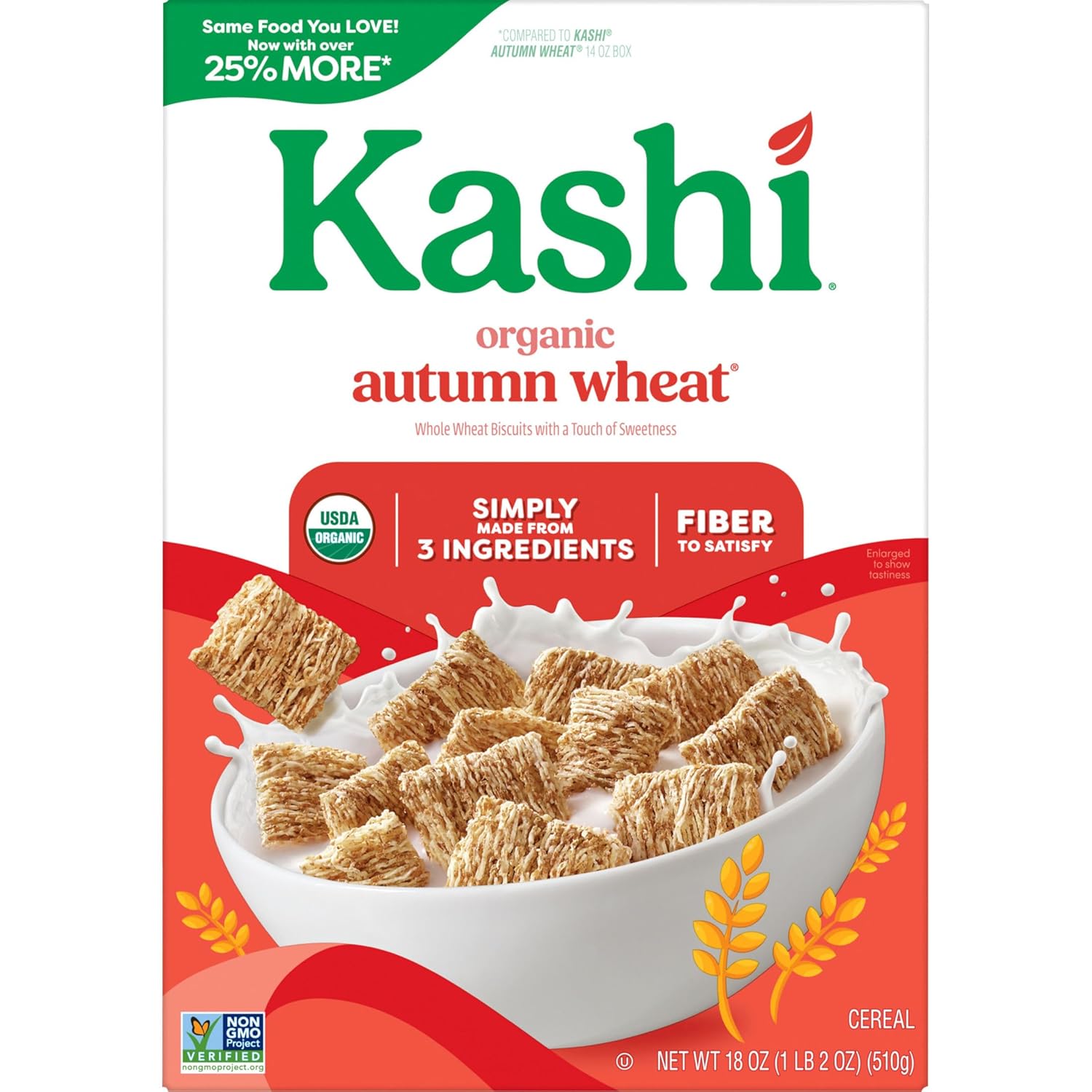 Kashi Organic Autumn Wheat Cereal – 3-Ingredient Minimalist Pantry Staple, 18oz Box