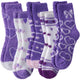 One Size - 5 Pairs Solid Color Purple Heart