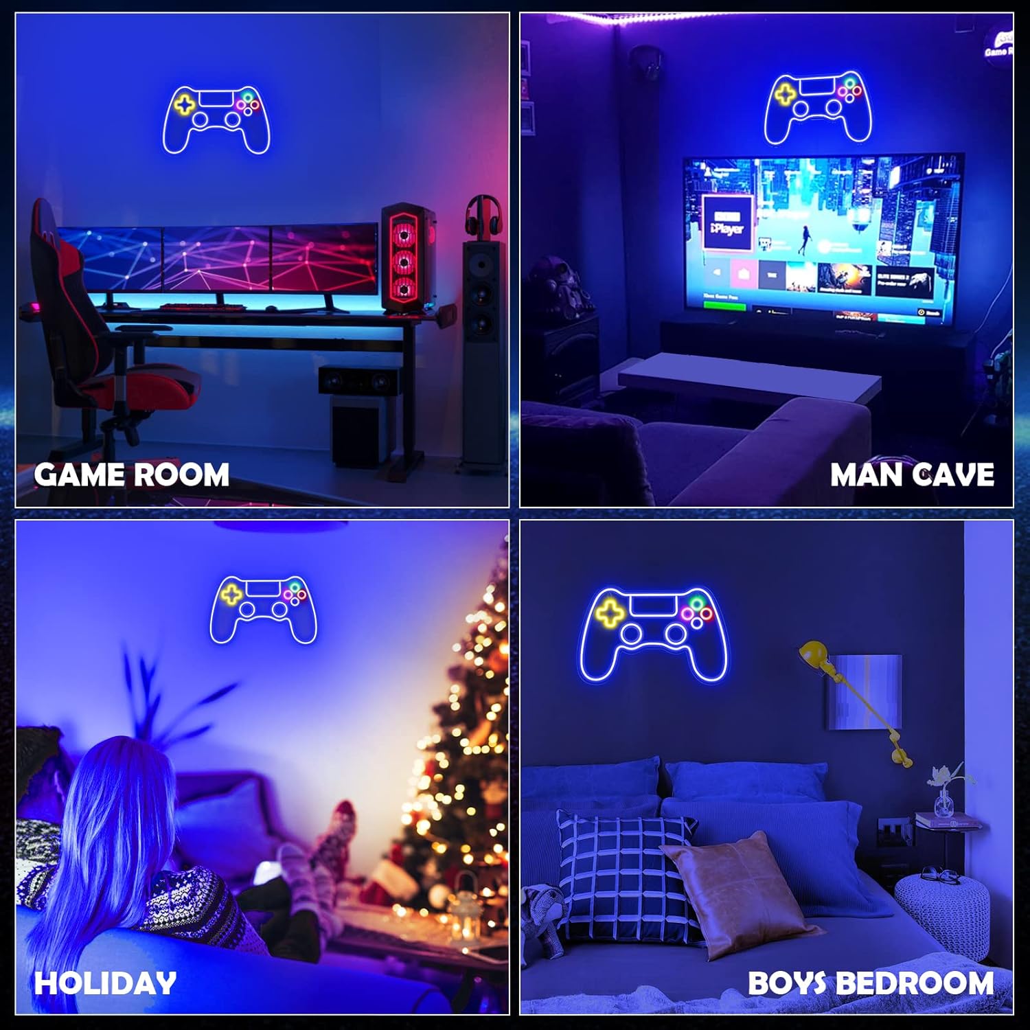 Kavaas Gamer Neon Sign – Flame Free LED Wall Light Safe Around Kids and Pets, Cool Touch Gaming Room Decor