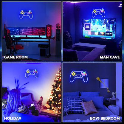 Kavaas Gamer Neon Sign – Flame Free LED Wall Light Safe Around Kids and Pets, Cool Touch Gaming Room Decor