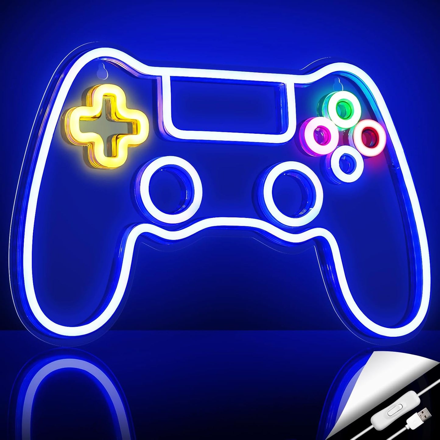 Kavaas Gamer Neon Sign – Flame Free LED Wall Light Safe Around Kids and Pets, Cool Touch Gaming Room Decor