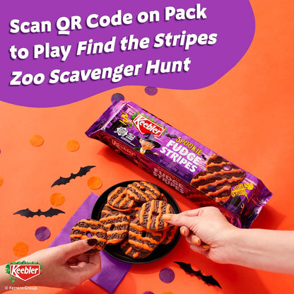 Keebler Spookie Fudge Stripes Cookies – Halloween Care Package Treat for College Students, 9.5 oz Festive Pack