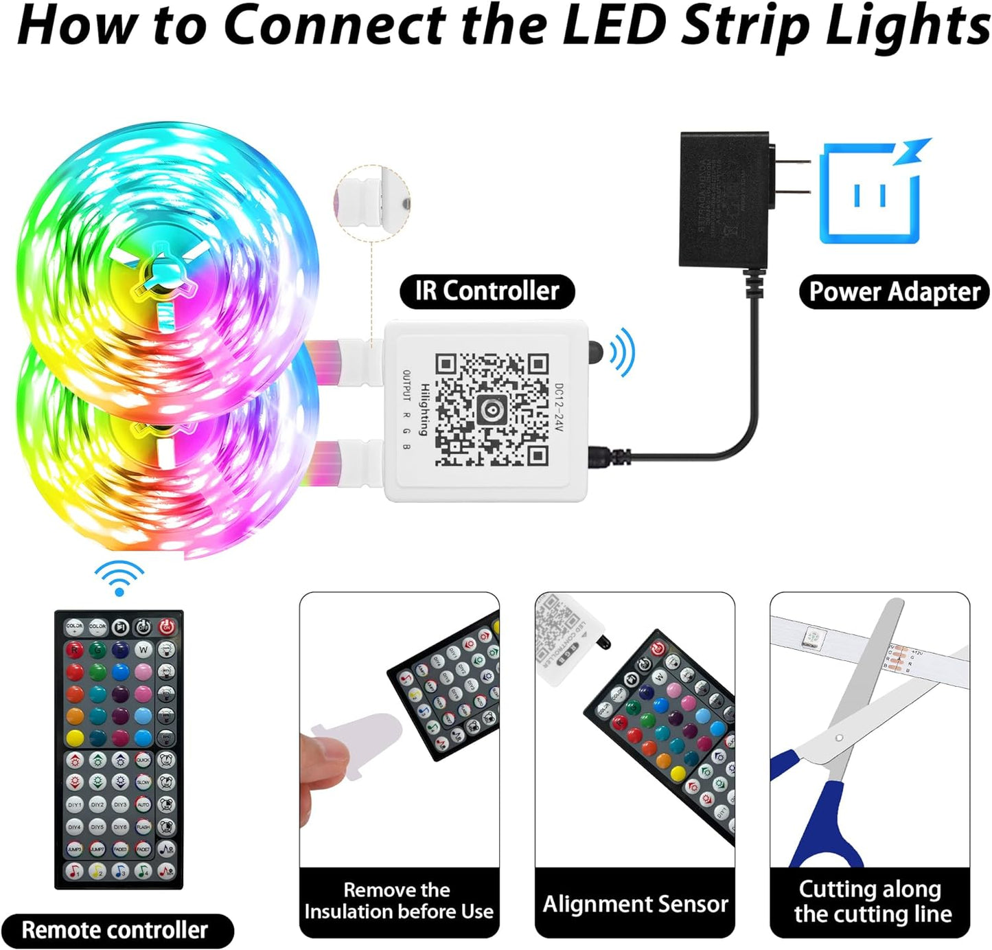 KeepEvol 150ft LED Strip Lights – Single-Cord, Adhesive-Mount Ambient Lighting for Clean, Uncluttered Spaces