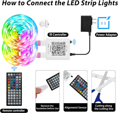 KeepEvol 150ft LED Strip Lights – Single-Cord, Adhesive-Mount Ambient Lighting for Clean, Uncluttered Spaces