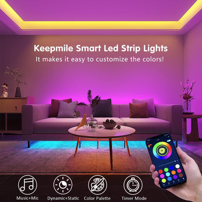Keepsmile Smart LED Strip Lights – Ready-to-Gift RGB Decor for Christmas, Birthdays, and Festivals