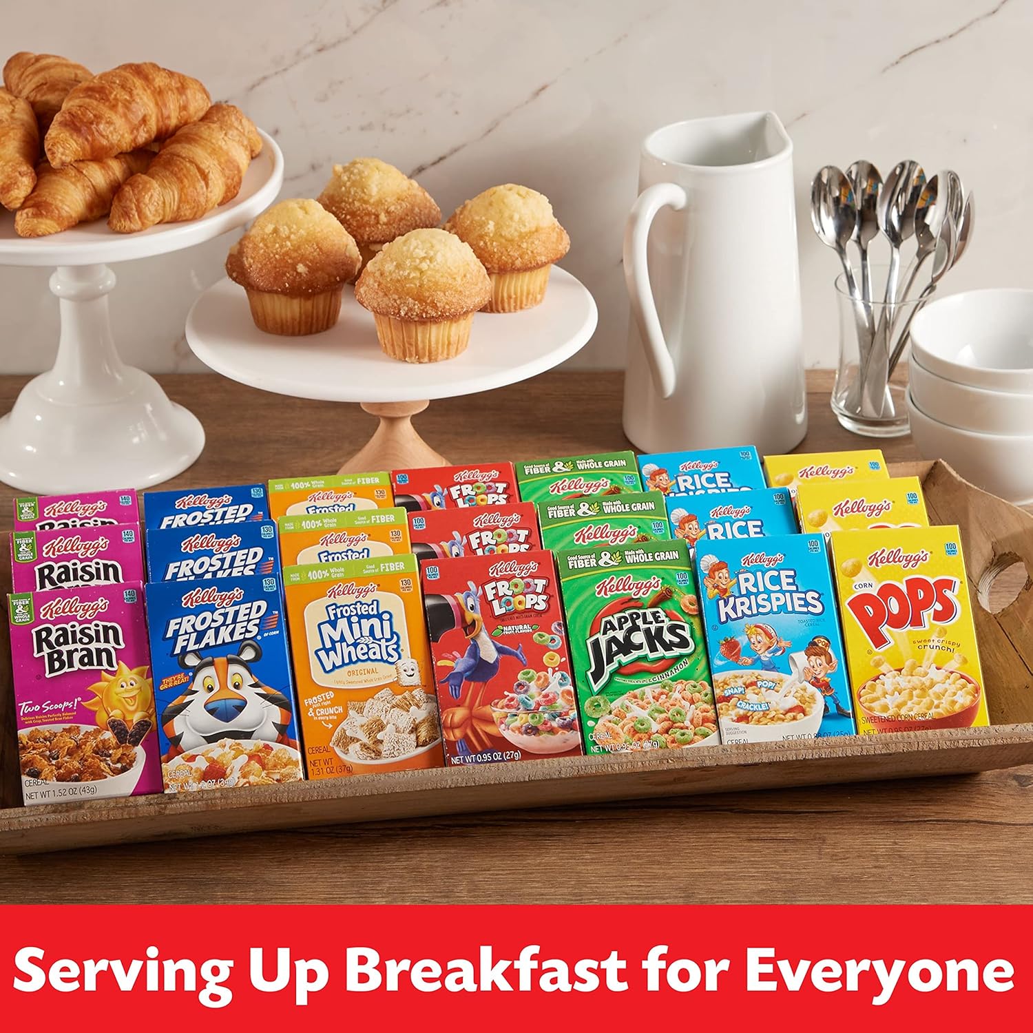 Kellogg's Cereal Variety Pack – Travel-Friendly Snacks for Road Trips and RV Coolers, 48 Boxes