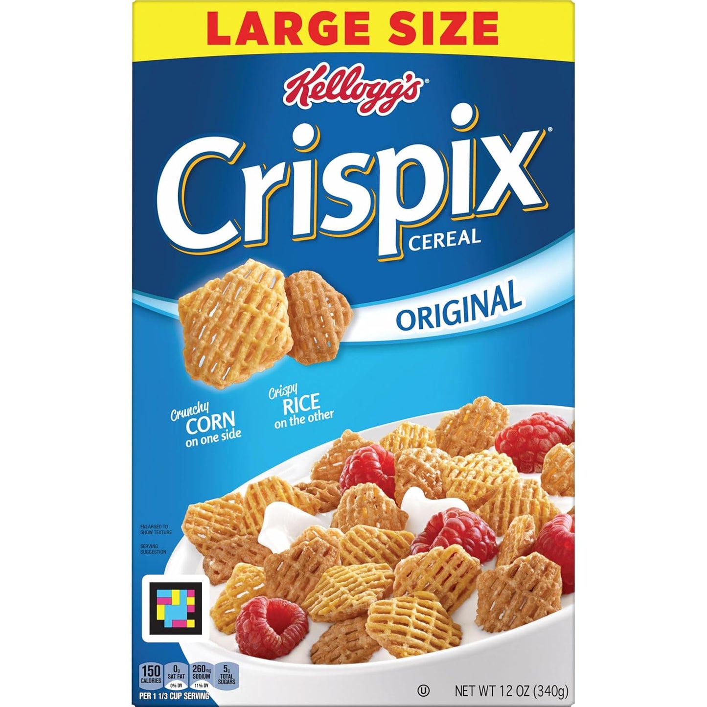 Kellogg's Crispix Cereal – Yogurt Topping for Mindful Snacking, Naturally Colored Cereal