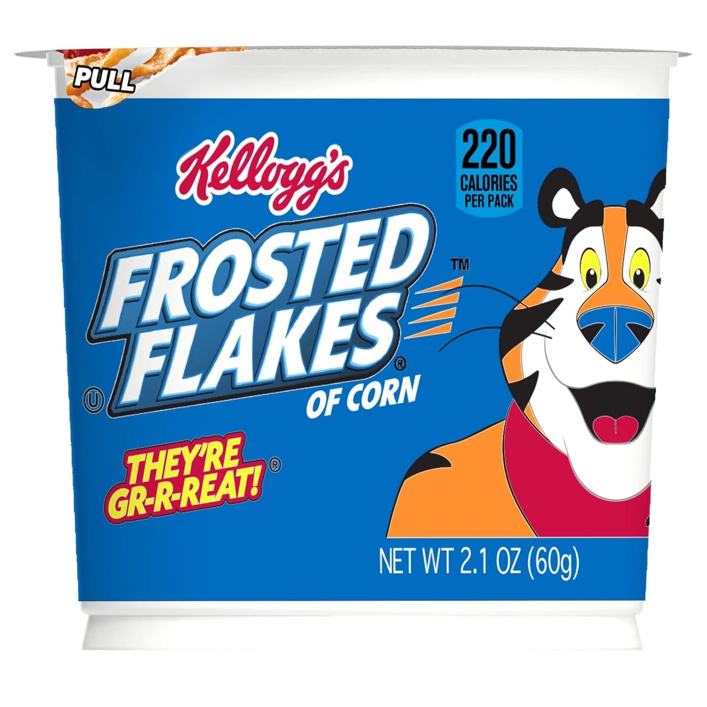 Kellogg's Frosted Flakes Breakfast Cups – Mess-Free Morning Cereal for Kids' Kitchen and Lunch Table, 2.1oz