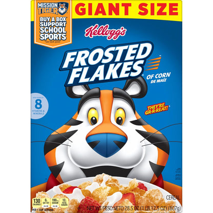 Kellogg's Frosted Flakes Cereal, Giant 28.5 oz Nostalgic Birthday Gift Box for Families and Tony the Tiger Fans