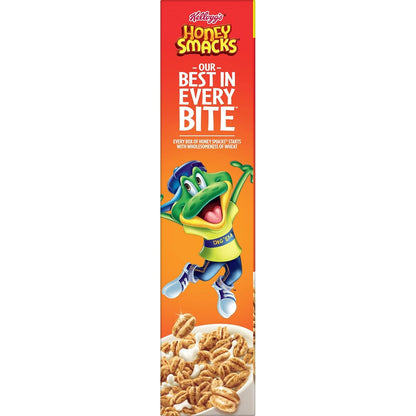 Kellogg's Honey Smacks Cereal – Nostalgic Birthday Gift Box for Adults Who Loved Childhood Cereals, 15.3oz