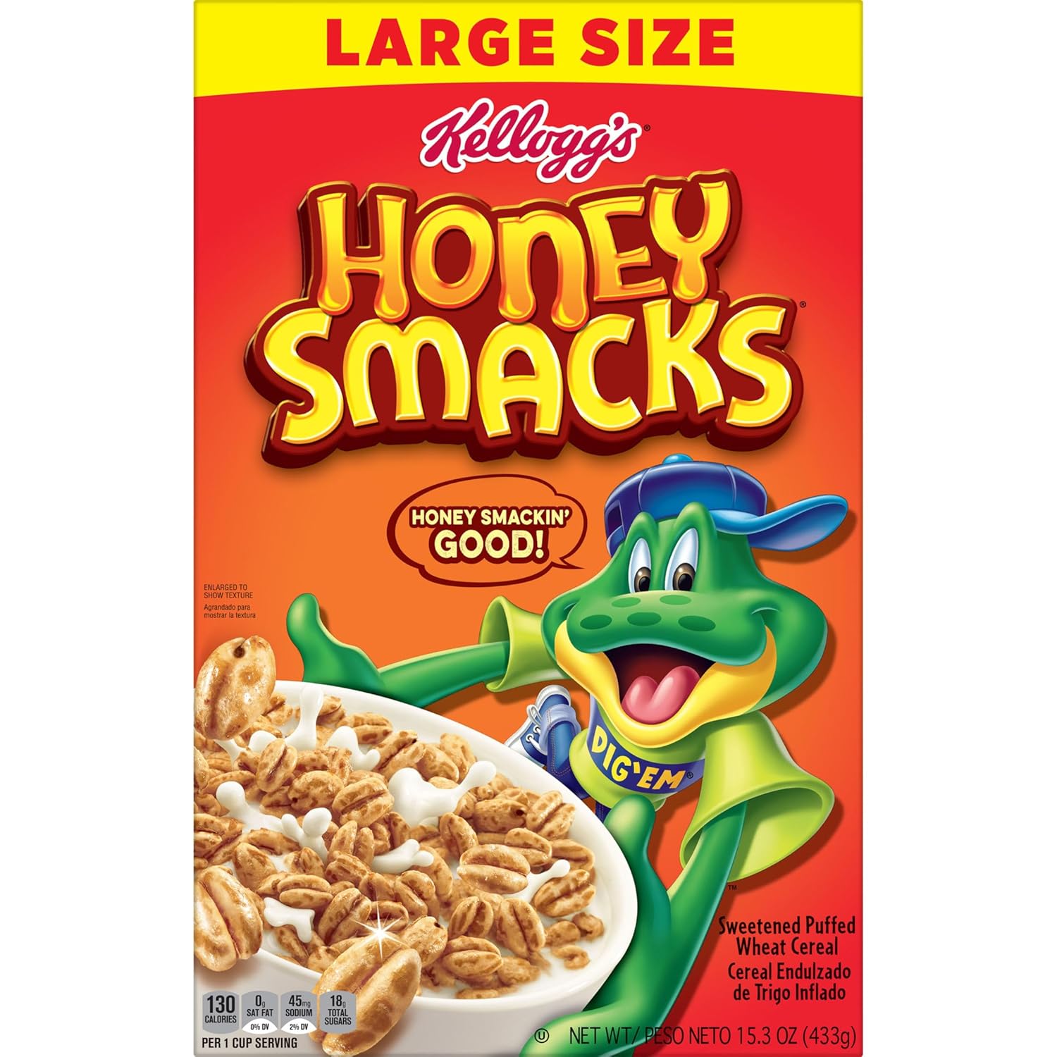 Kellogg's Honey Smacks Cereal – Nostalgic Birthday Gift Box for Adults Who Loved Childhood Cereals, 15.3oz