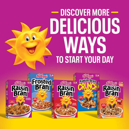 Kellogg's Raisin Bran Crunch Cereal – Thoughtful Pantry Gift Basket Staple for Housewarmings and Holidays, 24.5 oz