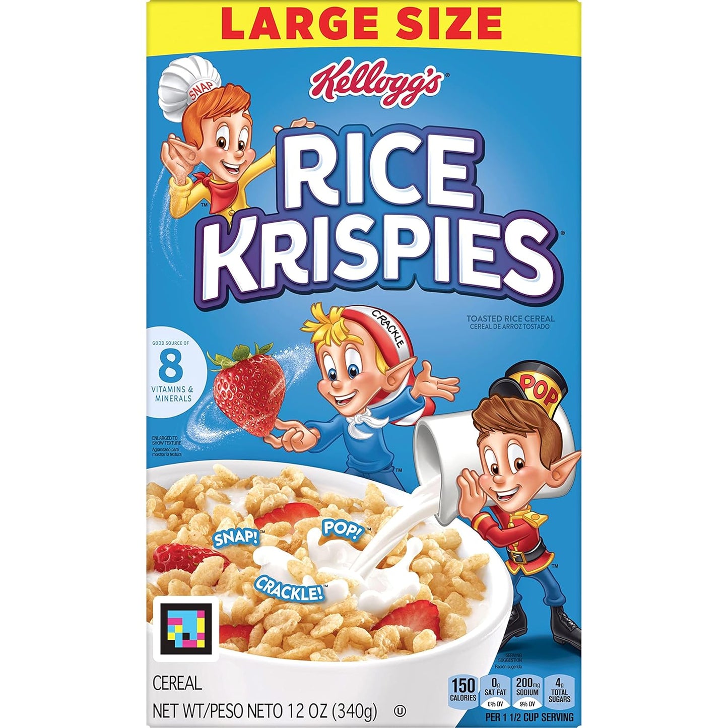 Kellogg's Rice Krispies Cereal – Fortified Low-Sugar Cereal for the Breakfast Nook, 8 Vitamins and Minerals