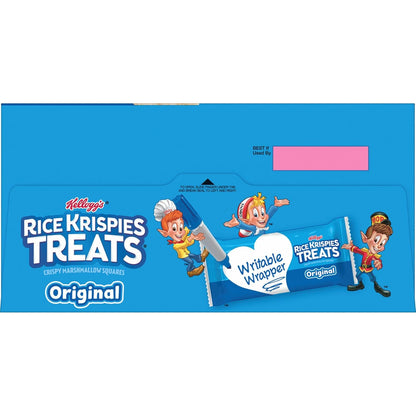 Kellogg's Rice Krispies Treats Crispy Marshmallow Squares – Lunchbox Snack for Kids, Pre-Portioned 12.4oz Box of 16 Bars