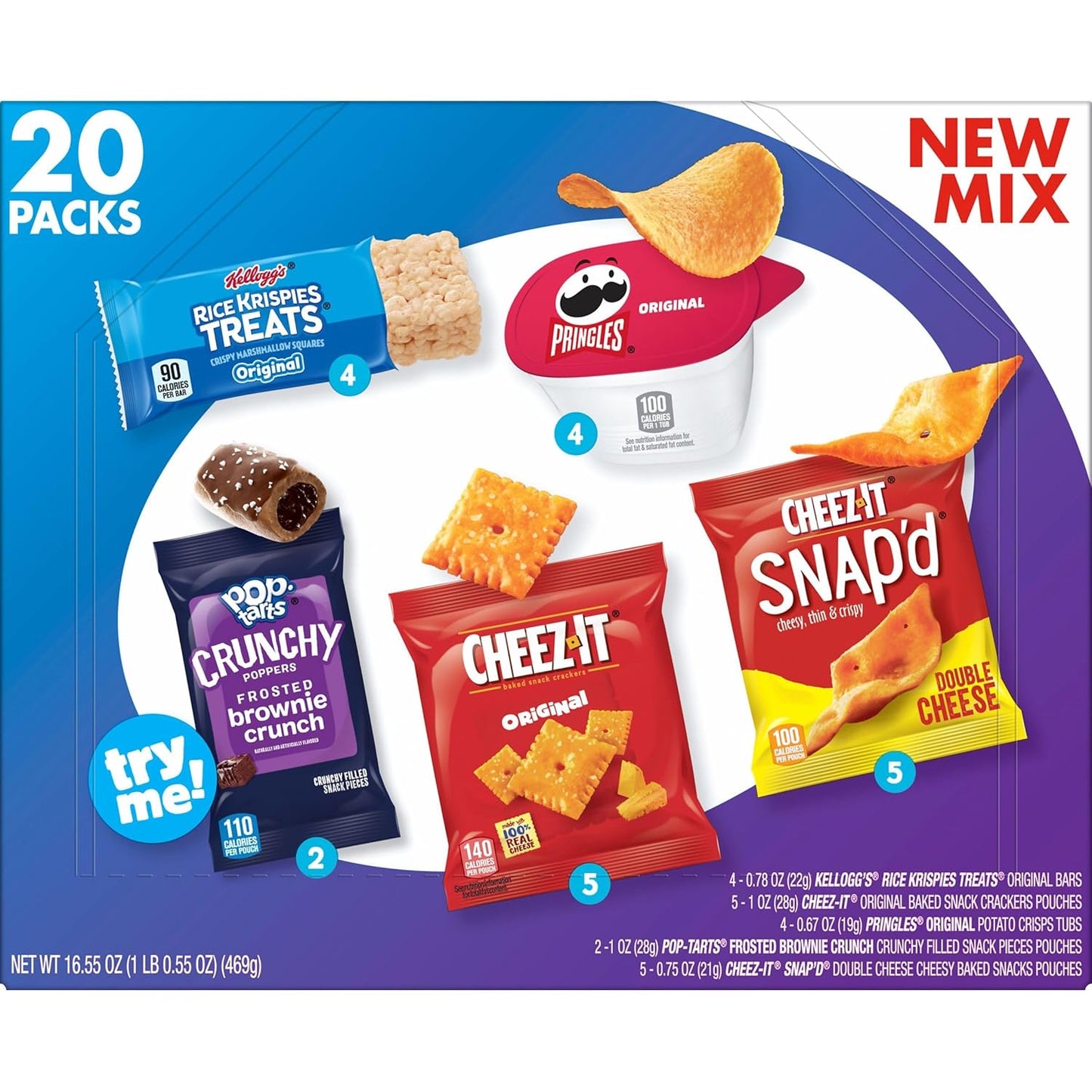 Kellogg's Snack Variety Pack – Thoughtful Care Package for College Students and Military Service Members, 20 Count Box