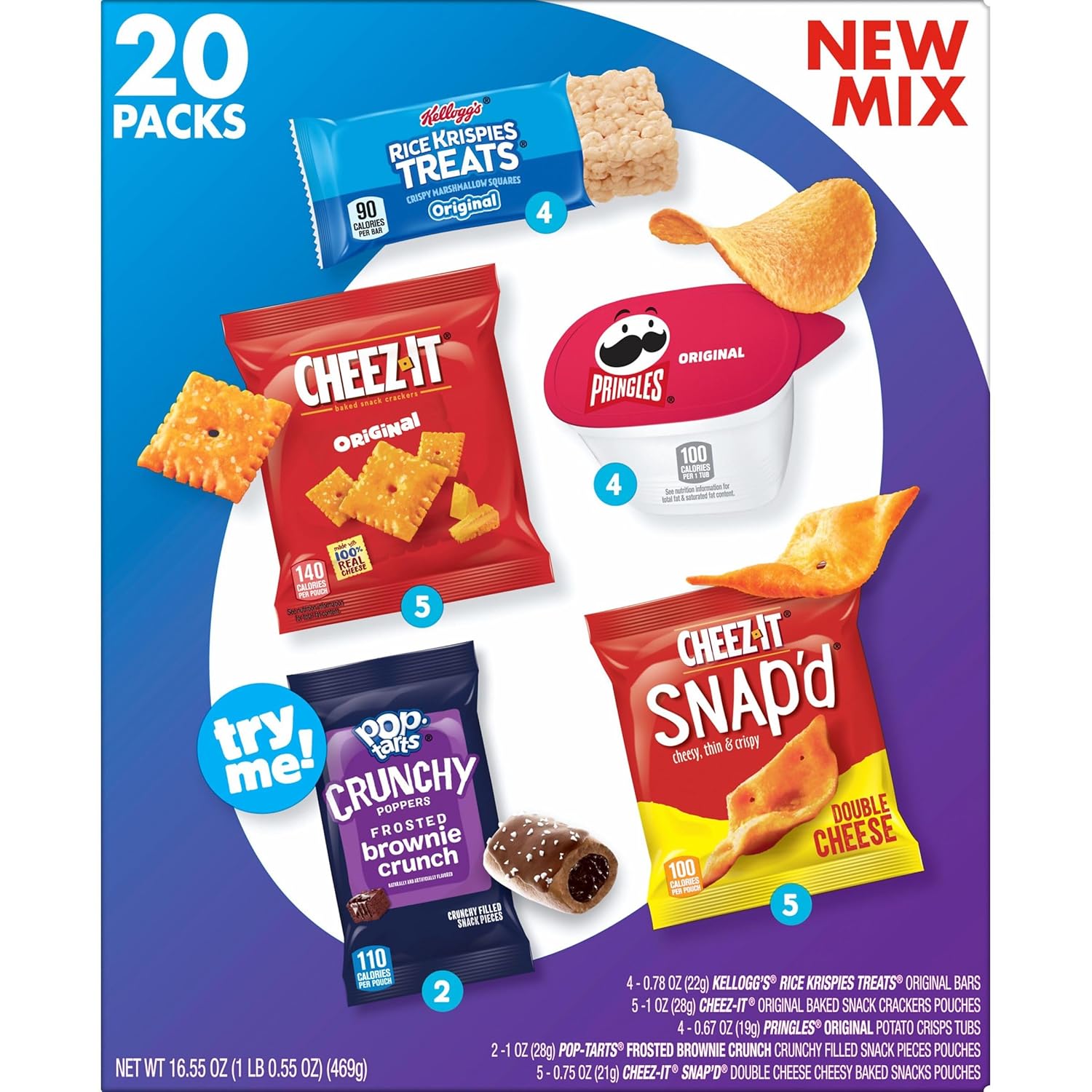 Kellogg's Snack Variety Pack – Thoughtful Care Package for College Students and Military Service Members, 20 Count Box
