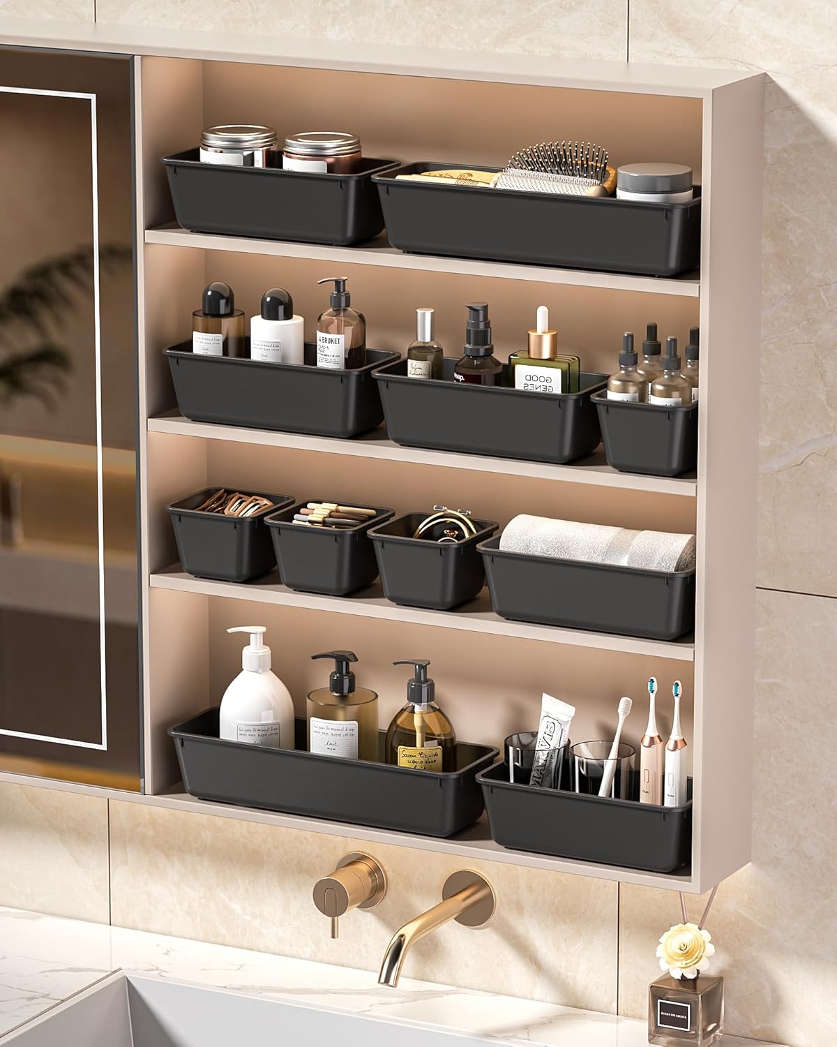 KEMETHY 4-Size Stackable Drawer Organizer Set, 25 PCS Practical Valentine's Day Gift Idea