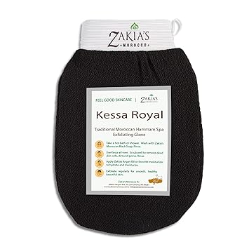 Kessa Hammam Exfoliating Glove – Family Safe Bathroom Skincare Tool, Dual Texture Exfoliating Glove