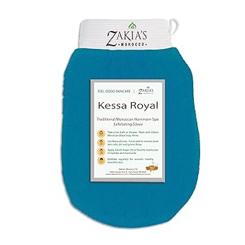 Kessa Hammam Exfoliating Glove – Family Safe Bathroom Skincare Tool, Dual Texture Exfoliating Glove