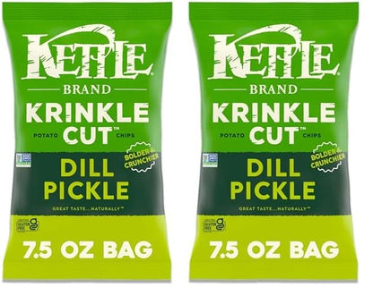 Kettle Brand Potato Chips Krinkle Cut Truffle and Sea Salt, 7.5 Oz – Durable Kettle Chips for Patio Dining and Tailgates