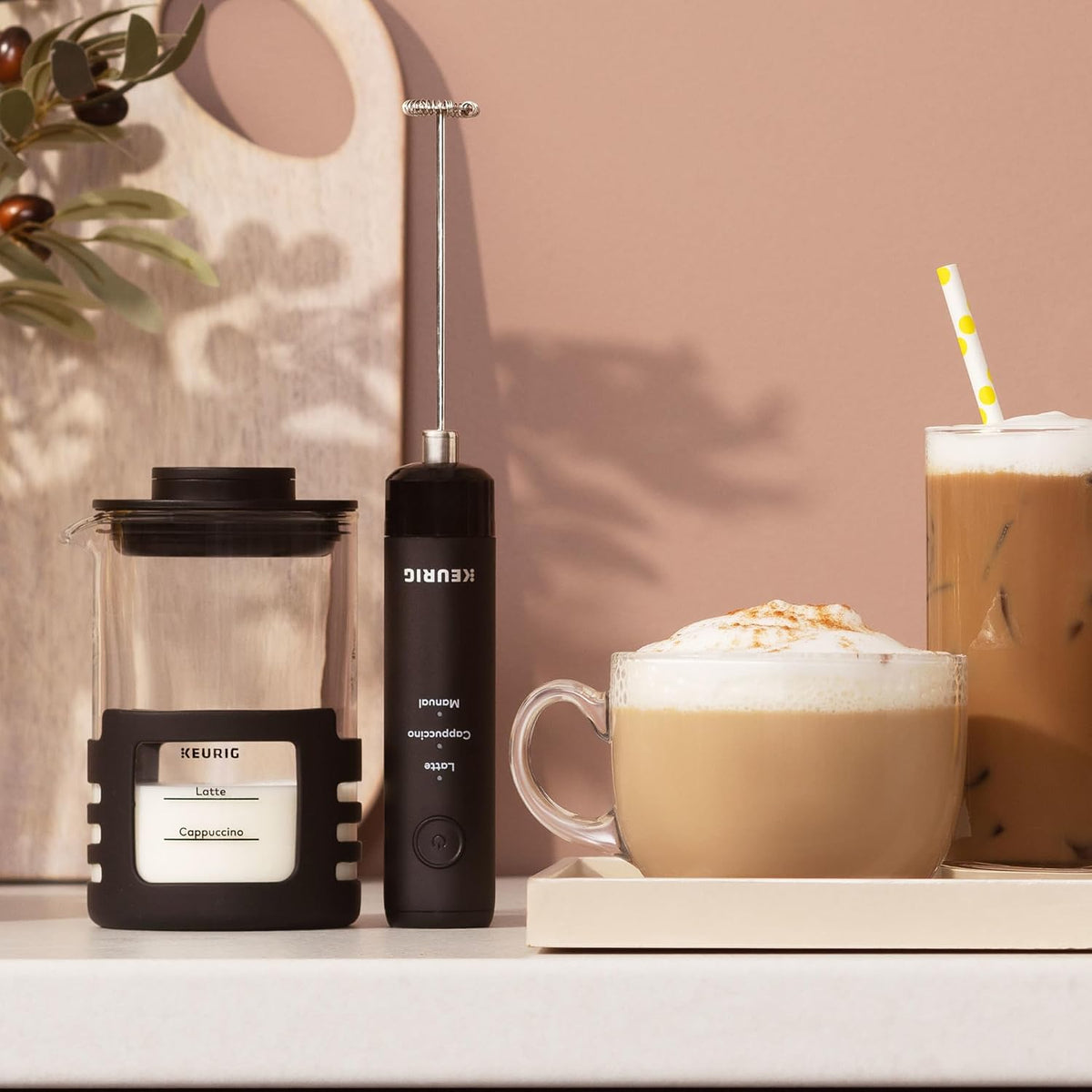 Keurig SimpleCafe Frother – Streamlined Coffee Bar Addition, Minimalist USB Rechargeable Frother for Lattes