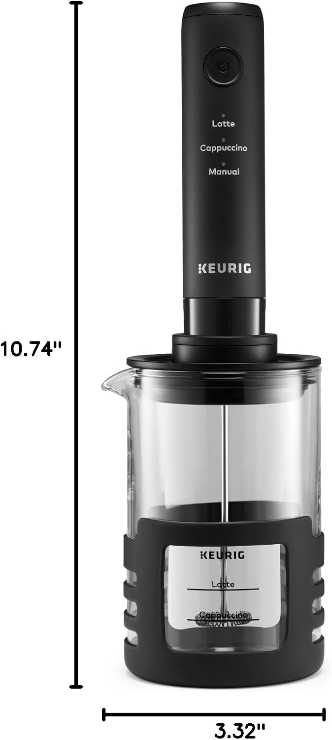 Keurig SimpleCafe Frother – Streamlined Coffee Bar Addition, Minimalist USB Rechargeable Frother for Lattes