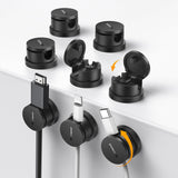 Silkland Cable Clips 8 Pack – Neutral Black and White Cord Holders for Intentional, Uncluttered Rooms