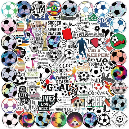 KickOff Kings Kids Soccer Sticker Variety Pack for Playroom Decor, Reusable No-Residue Vinyl Stickers for Scrapbook and Lunch Boxes