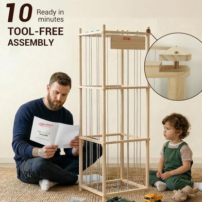 KiddoCood Uncluttered Pine Plush Holder for Apartments, Intentional Kids' Room Storage