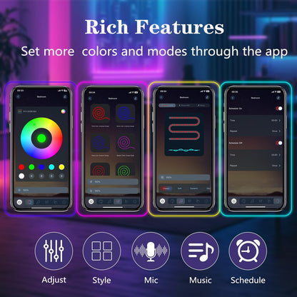 Kids Bedroom LED Neon Light – Cool to Touch RGB Strip with App Timer
