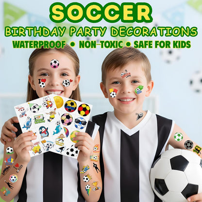 Kids Soccer Theme Tattoo Stickers – 96 Pre-Cut Sheets for Classroom Rewards and Goody Bags