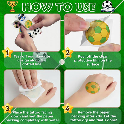 Kids Soccer Theme Tattoo Stickers – 96 Pre-Cut Sheets for Classroom Rewards and Goody Bags