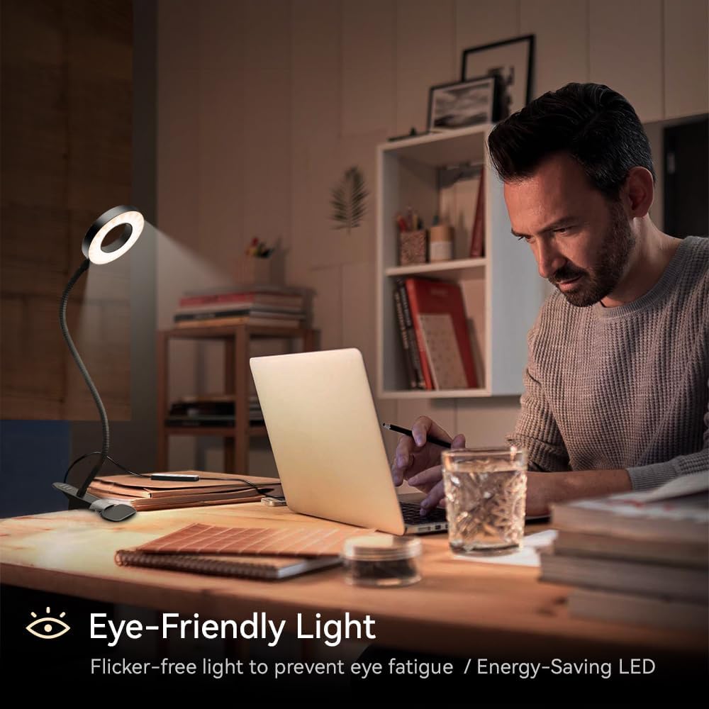 Kids Study LED Desk Lamp – Safe Clip-On Reading Light for Homework Desk and Bedroom Nightstand