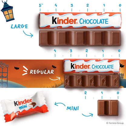 Kinder Chocolate Snack Size Bars – Individually Wrapped Milk Chocolate Stocking Stuffers, Party Favors, and Grab-and-Go Gifts, 20 Count, 8.8 oz