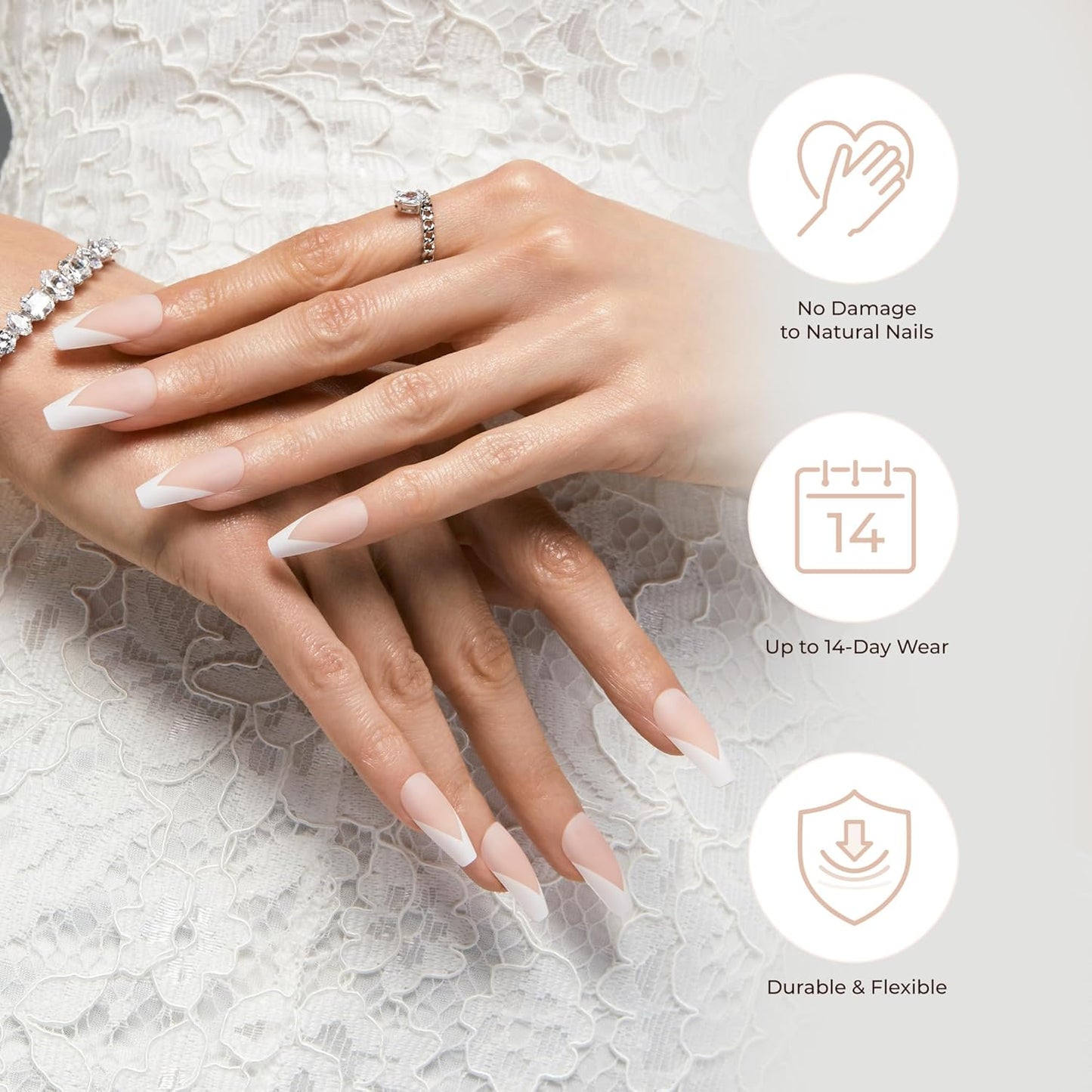 KISS Classy Press On Nails 'Dashing' – Five-Minute Office-Ready Manicure for Busy Work-From-Home Days