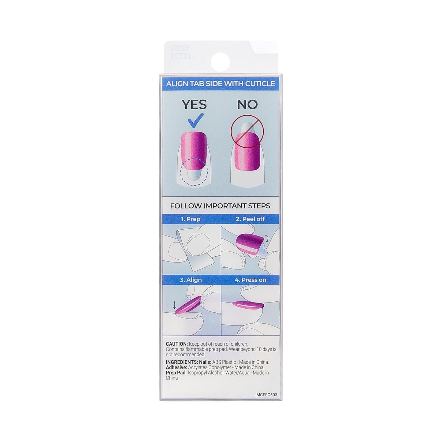 KISS colorFX by imPRESS Press-On Nails Birthday Gift for Her, Before Hours Chrome Black Kit with Prep Pad and File
