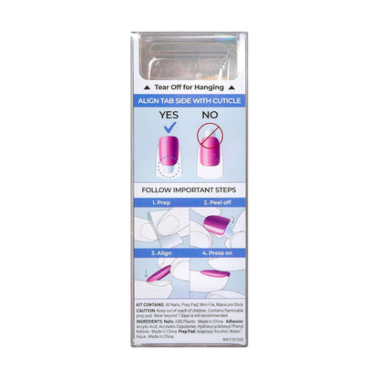 KISS colorFX Press On Nails – Tween Back to School Manicure Kit, Glue Free Short Oval Fake Nails in Reconnect Blue