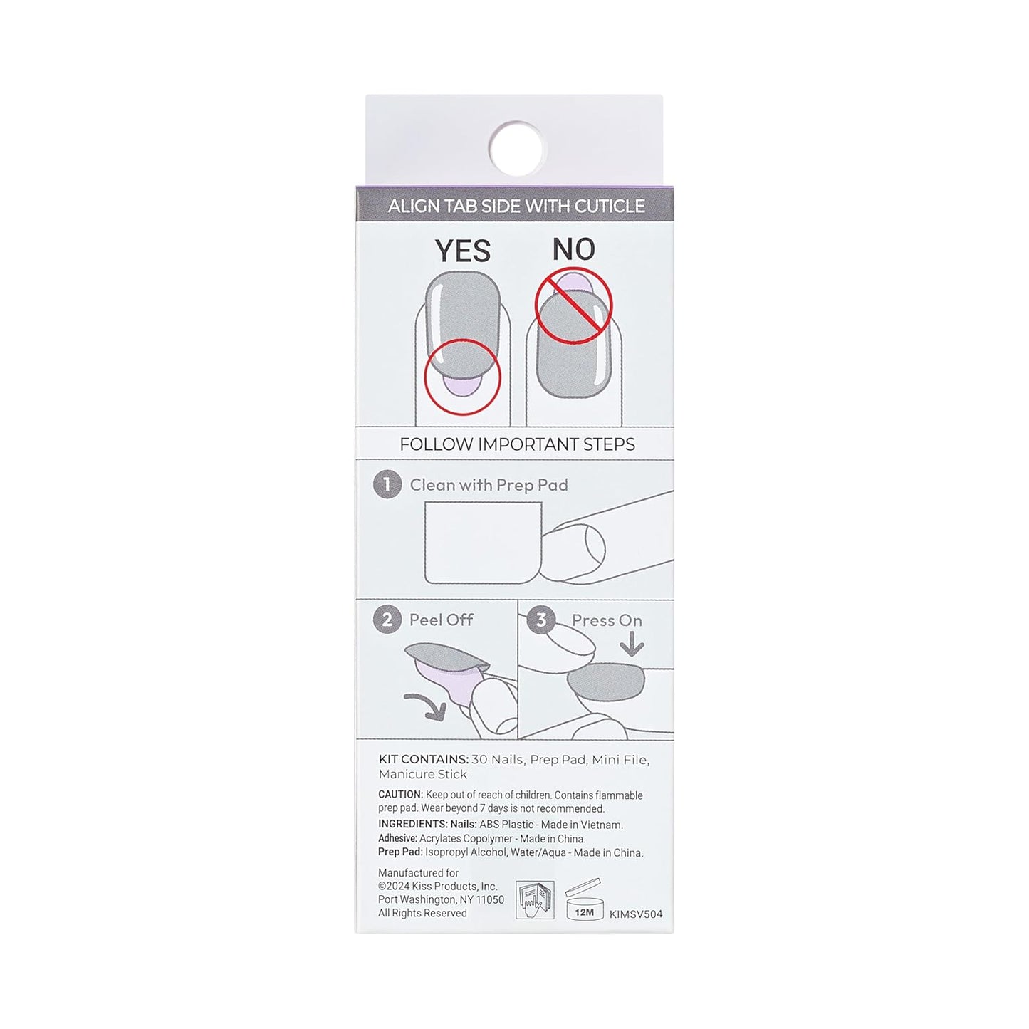 KISS imPRESS No Glue French Manicure for Clean Beauty Routines, Short Squoval Press On Nails in Neutral Blue Snooze