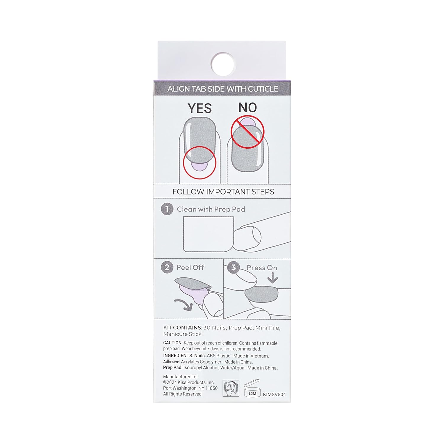 KISS imPRESS No Glue French Manicure for Clean Beauty Routines, Short Squoval Press On Nails in Neutral Blue Snooze