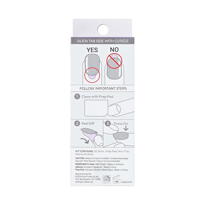 KISS imPRESS No Glue French Manicure for Clean Beauty Routines, Short Squoval Press On Nails in Neutral Blue Snooze