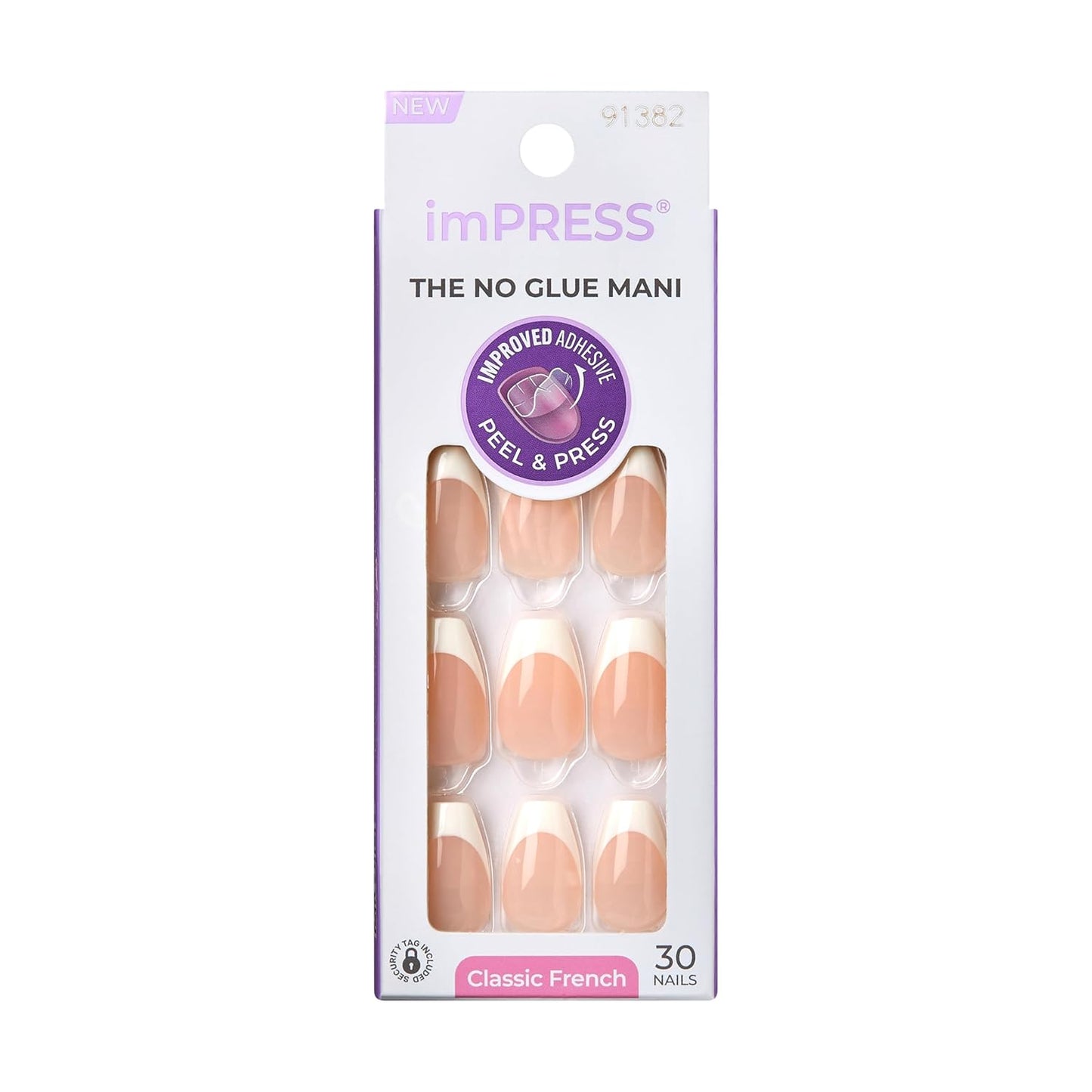 KISS imPRESS No Glue French Press On Nails – Premium Coffin Manicure for Elevated At-Home Beauty Rituals