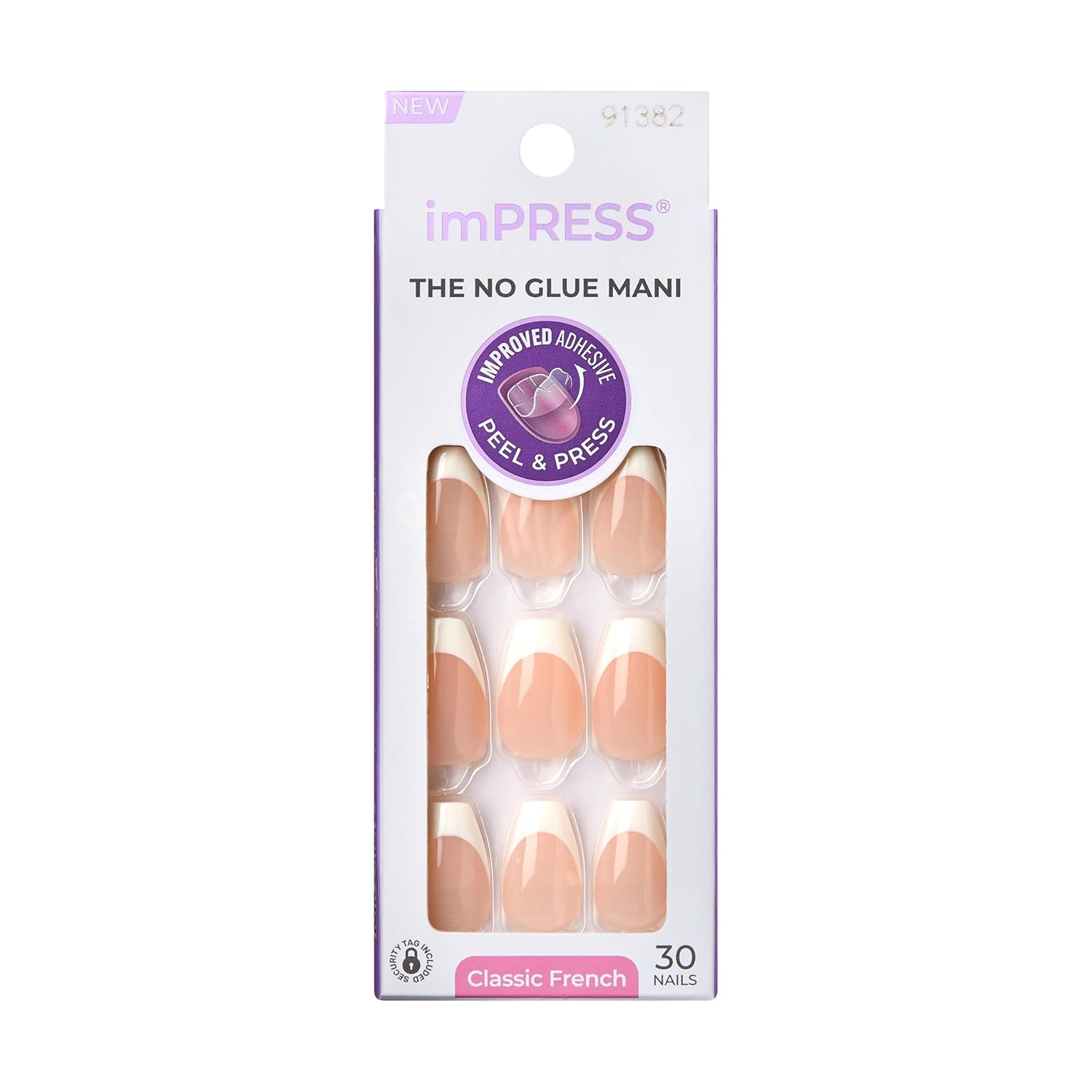 KISS imPRESS No Glue French Press On Nails – Premium Coffin Manicure for Elevated At-Home Beauty Rituals