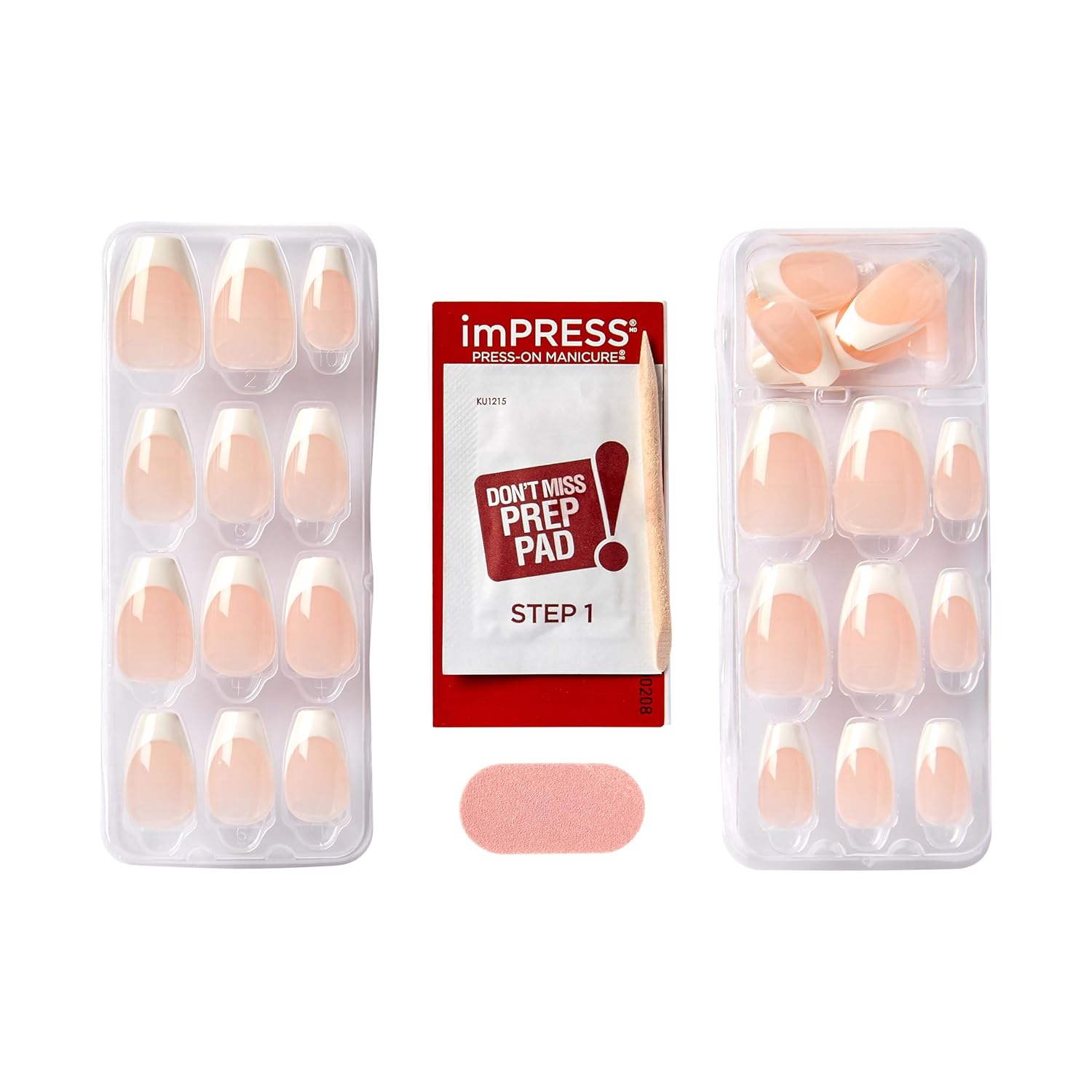 KISS imPRESS No Glue French Press On Nails – Premium Coffin Manicure for Elevated At-Home Beauty Rituals