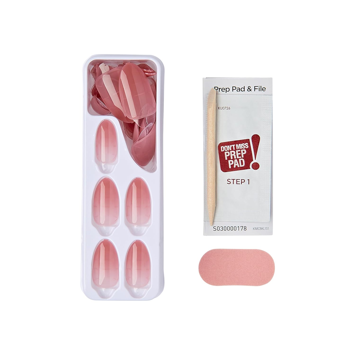 KISS imPRESS No Glue Press On Nails – Bare but Better Serenity Pink for the Minimalist Vanity, Clean Girl Nude Manicure