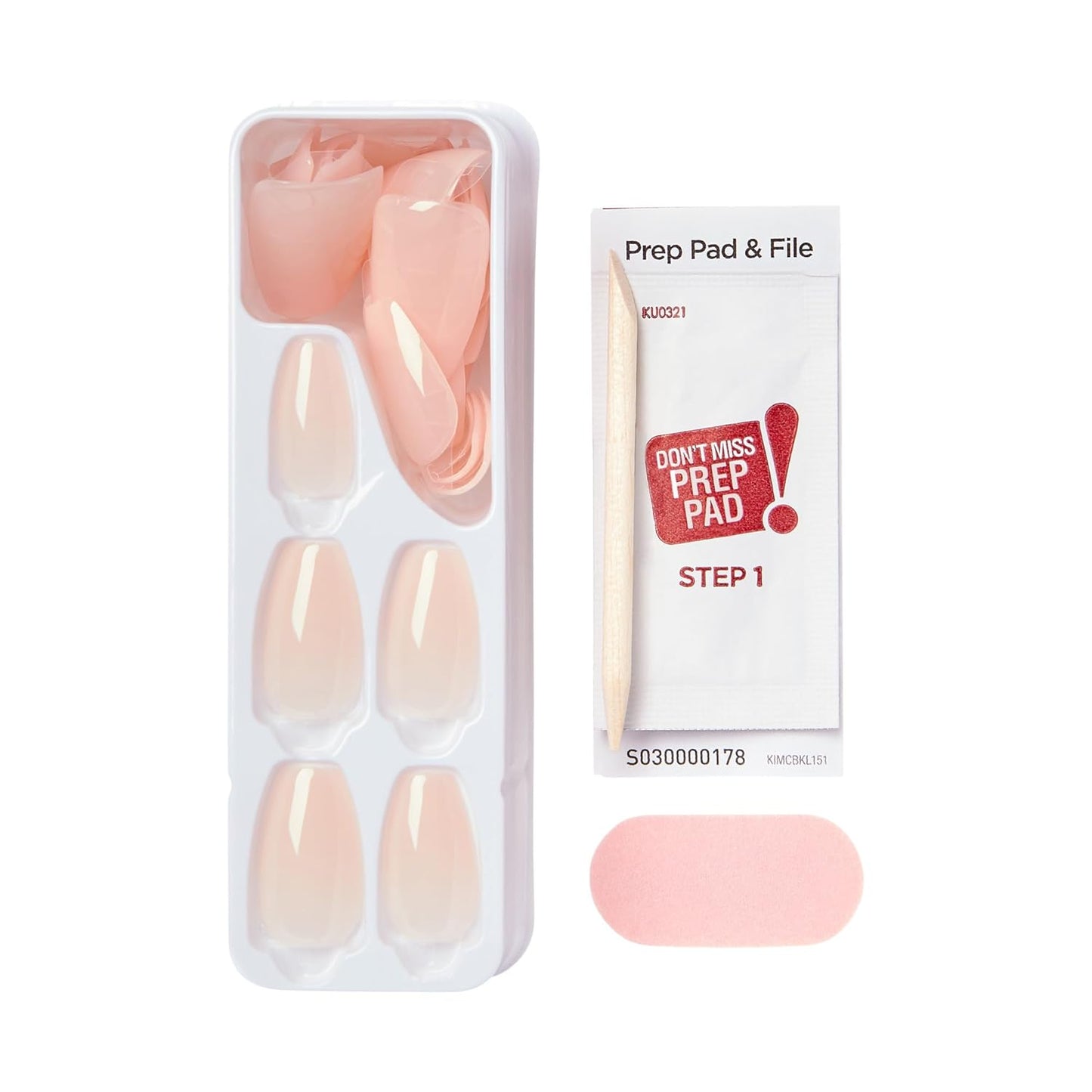 KISS imPRESS No Glue Press On Nails – Coffin Shape Manicure Gift Set for Her, Salon-Style Coffin Nails in Pink Serendipity for Birthdays and Holidays
