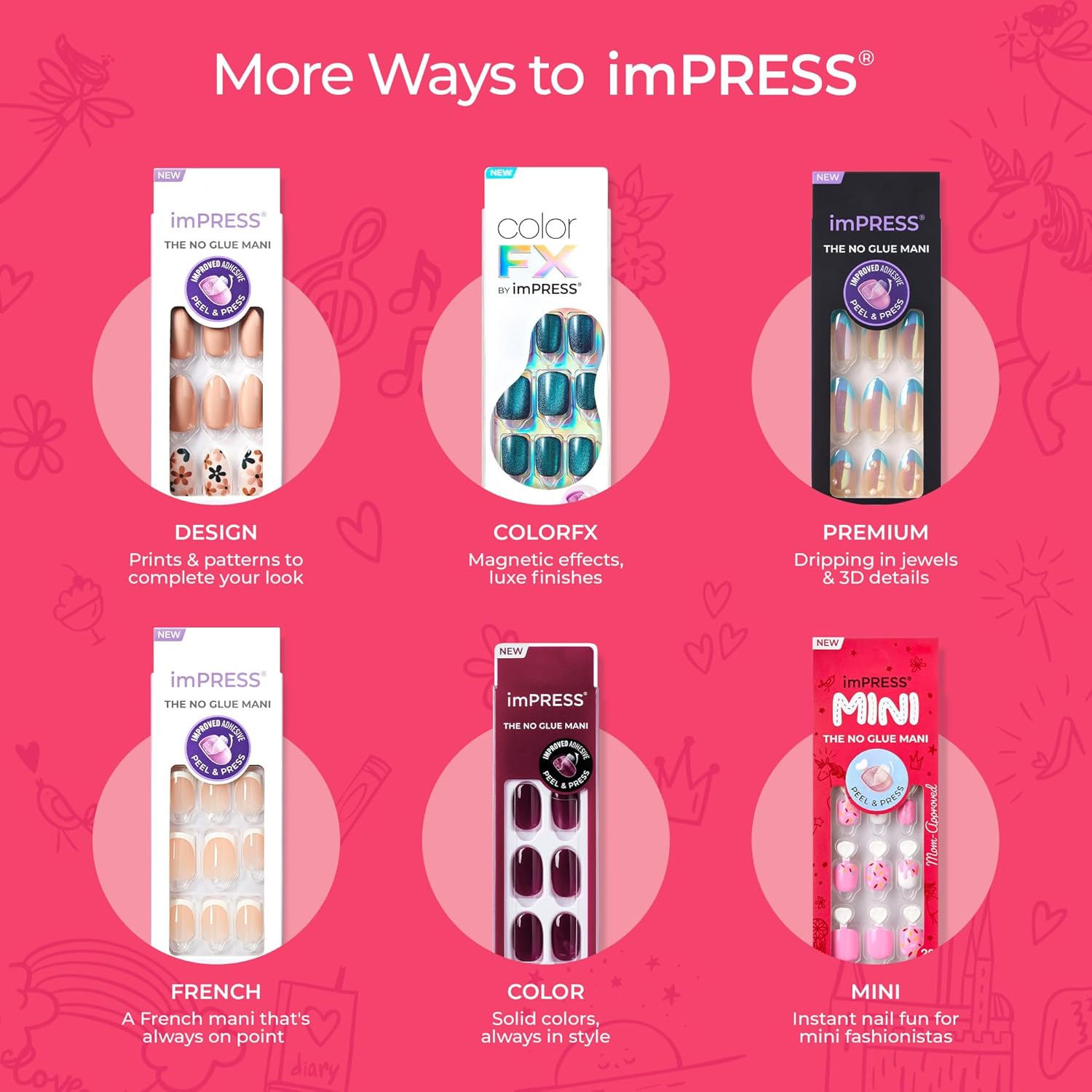 KISS imPRESS No Glue Press On Nails for Kids – Safe DIY Manicure Set for Girls Ages 4-12