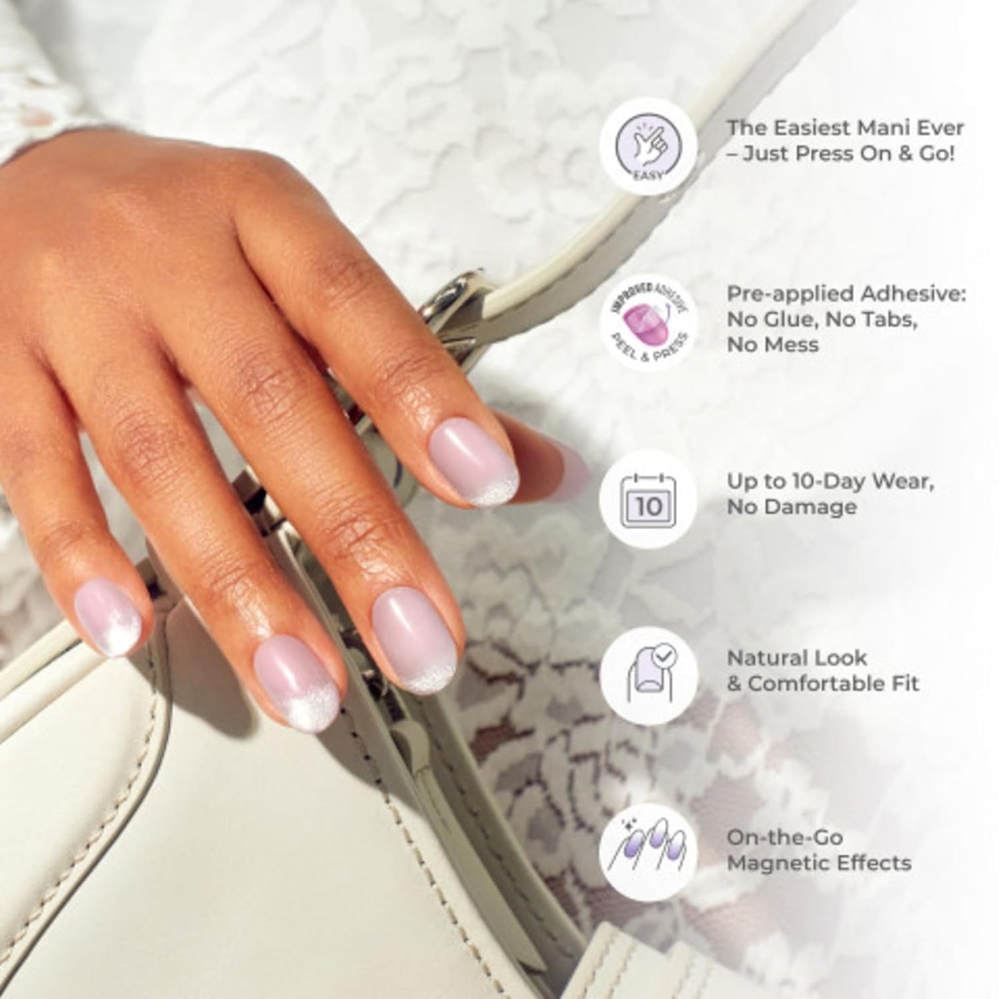 KISS imPRESS No Glue Press On Nails for Teens – Safe Back-to-School Manicure Kit for Girls