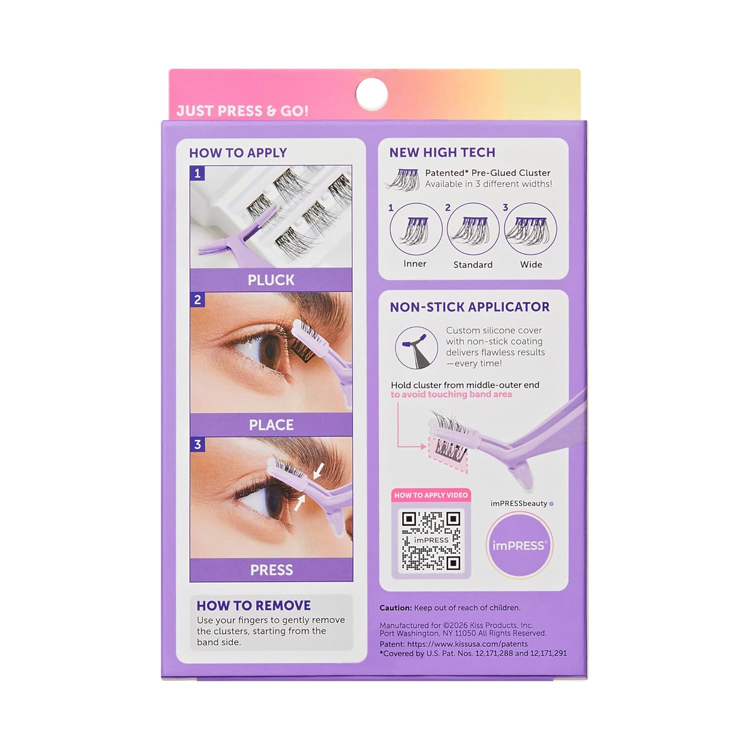 KISS imPRESS Pre-Bonded Press-On Lashes – Ready-to-Gift Makeup Present for Makeup Lovers