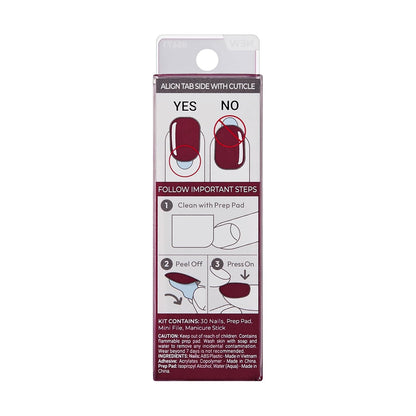 KISS imPRESS Press On Nails - Birthday Gift for Women and Teens, Ready-to-Wear Red Manicure Kit with Prep Pad and File